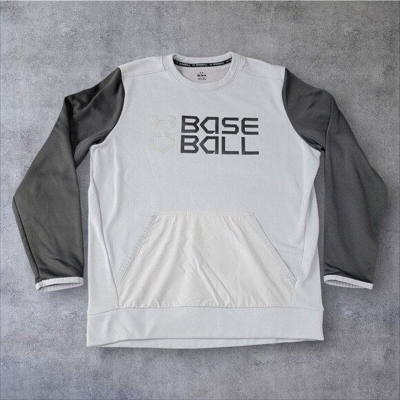 Under Armour Baseball‎ Pullover Men's Medium Fleece Lined Crewneck Sweatshirt - Picture 1 of 7